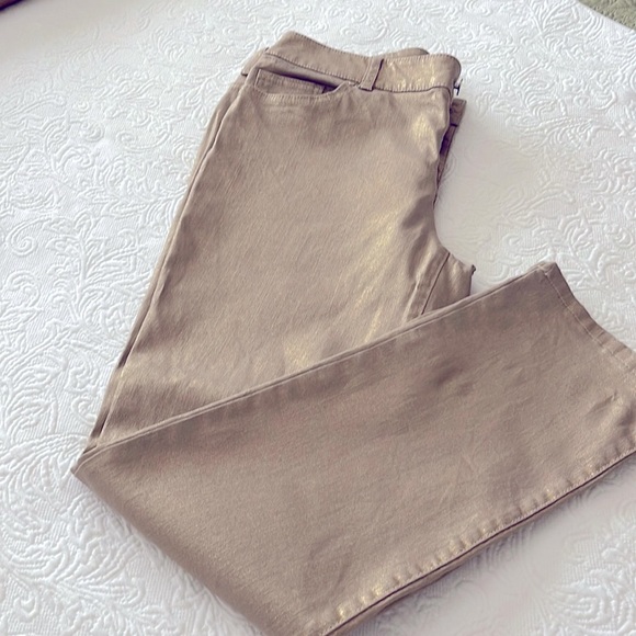 Chico's Denim - Chico’s Platinum gold jeans